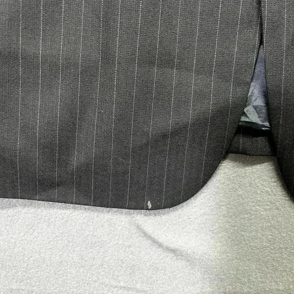 Riserva Made In Italy 100% Wool Blazer Sports Coat Mens 44R Black Pinstripe - Picture 3 of 11